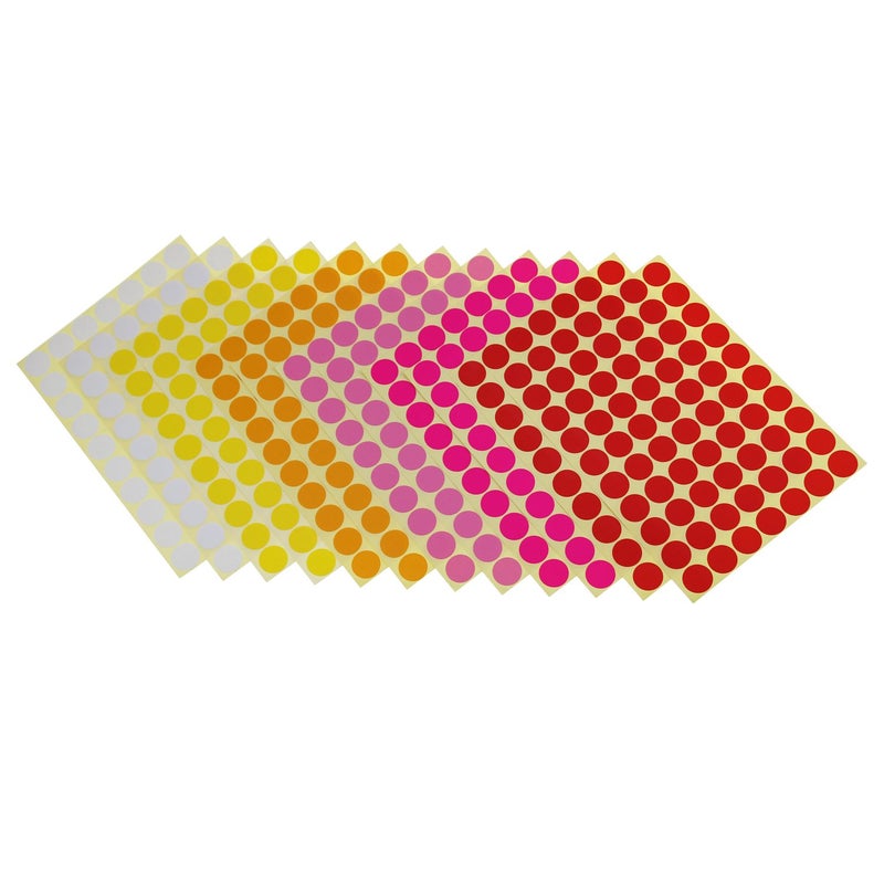 Goodma Sticky Color Coding Labels Removable Small Circle Dot Stickers for Classroom Organization Decorations Yard Sale Calendar Planner, 3/4 inch Diameter, 12 Colors, Total 1680 Dots in 24 Sheets - Image 4